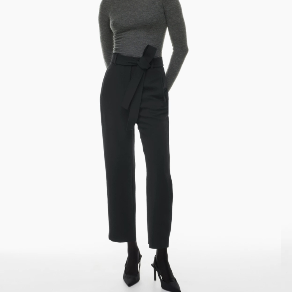 Aritzia tie front black pants